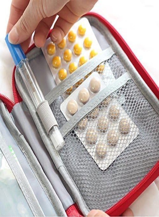 SENVOX Polyester Mini Small First Aid Kit Pouch | Emergency Pill Organiser Bag | Medical Bag for Outdoor, Camping, Hiking (Red) - Image 4